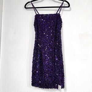 Wild Fable Purple Sequin Slip Mini Dress